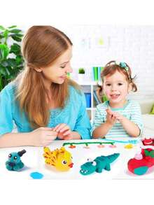 36色超轻造型黏土，DIY手工黏土，不粘手，多色橡皮泥，泡泡黏土，太空黏土套装，陶瓷艺术用品，易于塑形，适合家庭互动和学生艺术创作（颜色/包装随机）。适合作为万圣节、圣诞节、男孩女孩生日礼物以及开学礼物。 - 彩色 - 查看 7