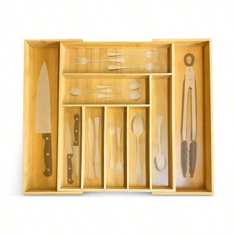 zxxBluelander Organizador de Cubios Expande 33-52  Organizador Cubio con 9 Compartimientos Organizador para Caon Organizador de Cubios Bau Portacubiosorganizador de cocina - Madera - Ver 1