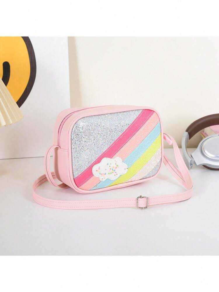 1个装大童斜挎包校园包女孩包零钱包收纳包彩虹包，轻便便携，拉链封口，时尚百搭材质，适合女孩、初中生、青少年、女儿、女生等日常使用，是搭配服装的理想之选，必备单品，也是送礼佳品。 - 2474# - 查看 5