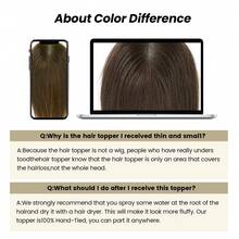 10英寸真发假发片，适合头发稀疏的女性，无刘海，适合头顶区域 - 彩色 - 查看 10