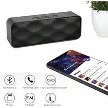 Bocina Bluetooth Portátil Altavoz portátil Bluetooth 5.0 con Sonido estéreo Ranura para Tarjeta TF FM y micrófono incorporados Altavoces portátiles para Exteriores y Viajes-B006 - como en la foto - Ver 5