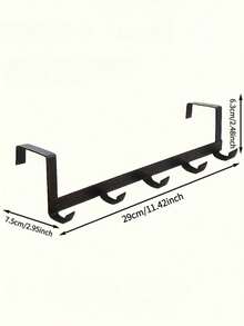 Suport suspendat de perete deasupra ușii, cu cârlige multiple și spațiu de depozitare pentru prosoape - Design modern care economisește spațiu, ușor de instalat pentru paltoane grele, jachete, rochii, lenjerie de pat - Cadru negru robust și suprafață albă, potrivit pentru intrare, dormitor, depozitare în baie - Soluție multifuncțională de depozitare pe ușă, cârlige practice, cârlige montate pe perete, cârlige pentru ușă, cârlige de perete, cârlige pentru prosoape de baie - Multicolor - Vizualizare 6