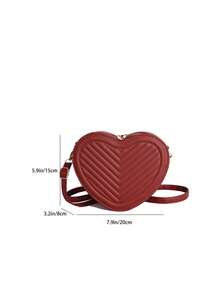 1 pièce Sac bandoulière matelassé en forme de cœur de couleur unie, sac à épaule mini stylé, sac à main léger - idéal pour les femmes, les étudiantes, les jeunes filles, parfait pour un usage quotidien, les sorties décontractées, les courses, les rassemblements de vacances - Multicolore - Voir 3