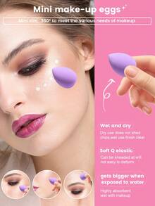 42-delars set med sminkverktyg inklusive: 1 multifunktionell necessär och sminkväska med dragkedja, vattentät + 20-delars set med sminkborstar + 3-delars runda puderpuffar + 1-delars rengöringsverktyg för sminkborstar + 4-delars mini-sminksvampar + 2-delars mini-puderpuffar med luftkudde + 4-delars triangulära puderpuffar + 4-delars sminksvampar + 1-delars hårband + 2-delars handtagsrem, allt-i-ett och nybörjarvänlig | Redo att resa och som present | Perfekt för nybörjare/henne - Multifärgad - Visa 10