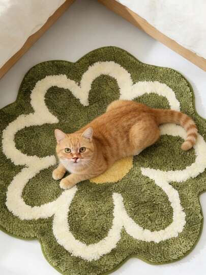 1 szt. Zielony dekoracyjny dywan w kształcie słonecznika, wygodne i miękkie połączenie kolorów, odpowiedni do salonu, sypialni, pokoju dziecięcego, gabinetu, ciepły wzór i kolor tworzą spokojną i cichą atmosferę, miękki w dotyku, sprzyjający relaksowi, trwały, antypoślizgowy, nadający się do prania w pralce, dekoracyjny dywan, dekoracja sypialni, mały dywanik, dywan, wystrój domu, dywan do salonu, mały dywanik do salonu, dywan do sypialni, wystrój salonu, dywan zewnętrzny, zmywalny dywan