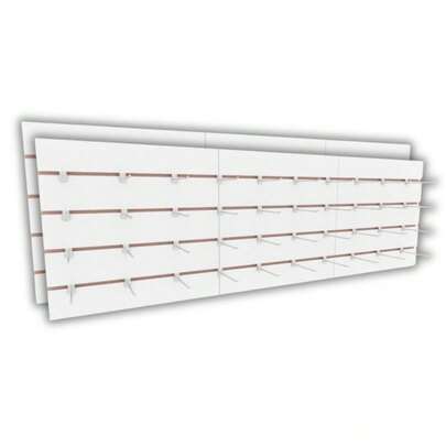 Painel canaletado + 40 ganchos 60x180 Branco mdf canelado