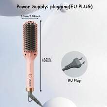CRASTS Straightening Comb, Multi-Function Hair Styling Tool, Household Hair Straightener, Frizz-Free Straight Hair, Suitable For Dorm Use - Pink - View 13
