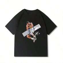 Camiseta de algodón con estampado de Edwards Dunk para hombres y mujeres, camiseta gráfica de gran tamaño, de manga corta y cuello redondo de alta calidad - Negro 14 - Ver 7
