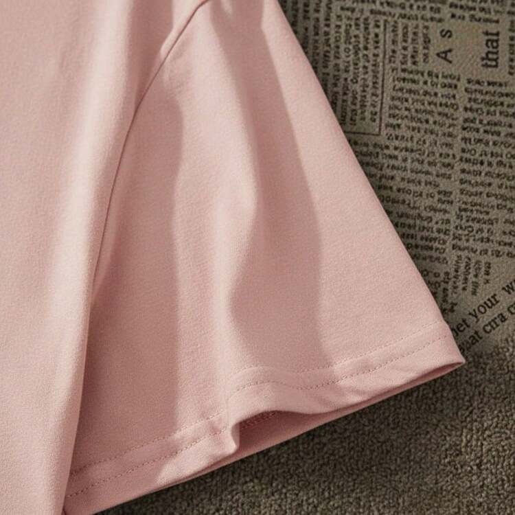 Premium Cotton Rock And Roll T-Shirt With Exclusive Language 2026 - Baby Pink - View 4