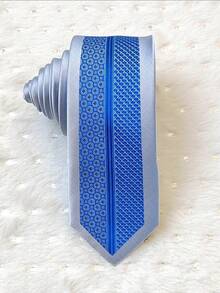 Men's Slim 3D Tie With Glitter, Slim (6cm), Casual Fabric. - Blue - View 1
