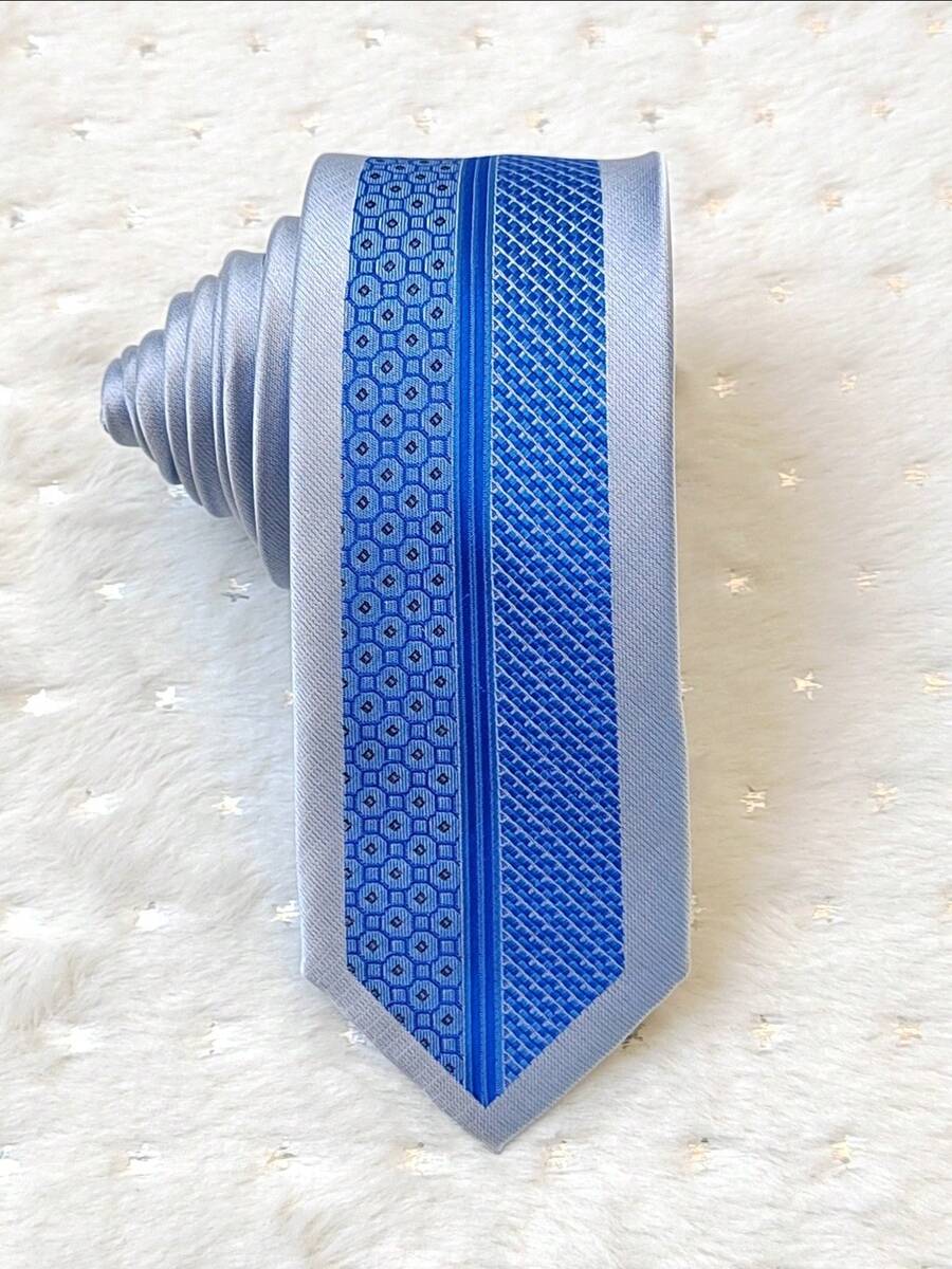 Men's Slim 3D Tie With Glitter, Slim (6cm), Casual Fabric. - Blue - View 1