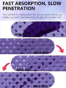 1000-Count Lint-Free Acetone-Resistant Nail Polish Remover Wipes Professional Prep Pads For Gel Polish Removal Eyelash Extension Cleaning Waterless Manicure Wipes Salon-Quality Supplies For Home & Beauty Studio Use - 彩色 - 查看 3