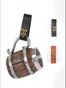 1pc Medieval Steampunk Waist Belt Cup Holder Viking Knight Mug Strap Holder Prop, Useful Accessory For Renaissance Fair, Halloween Costume - Multicolor - View 7