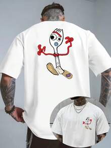 Authorized Disney Toy Story Fork Printed Men's T-Shirts, T-Shirts For Leisure And Comfort, Breathable And Light, Fashion Street (Headgear, Men's Casual Shirts. - trắng - Xem 1