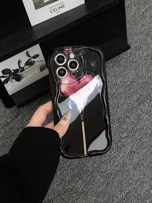 Romantic Abstract Heart Smoke Pattern Phone Case, Suitable For IPhone 17 16 15 14 13 12 11 Pro Max Plus, Birthday/Valentine's Day/Couples Gift Choice - Black - View 7