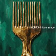 1幅装裱/未装裱非洲力量帆布海报，金色绿色可选，非洲中心主义奢华墙面艺术印刷品，简约少女风房间美学装饰复古画，适用于公寓、客厅、卧室、现代家居装饰 - A - 查看 6