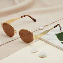 1副男女通用椭圆形/方形小框高品质个性化简约时尚眼镜，适合休闲、旅行、派对、海滩、日常佩戴 - 彩色 - 查看 13