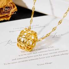 Titanium Steel Necklace, New Chinese Style Versatile Minimalist Personalized Copper Coin Necklace, Women's Elegant Luxury Lightweight Coin Pendant Clavicle Chain - Gold - View 3