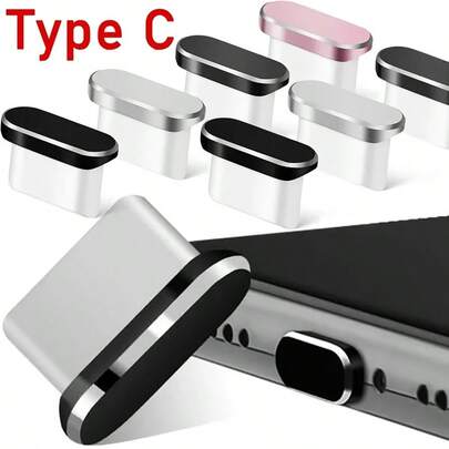 Bộ 2 nút bịt bụi cổng sạc Type-C bằng kim loại, phù hợp với cổng sạc 15 - Bền và có thể tái sử dụng - Giúp cổng sạc luôn trong tình trạng tốt nhất - Phù hợp với cổng Type-C và điện thoại Apple - Dễ dàng vệ sinh và sử dụng