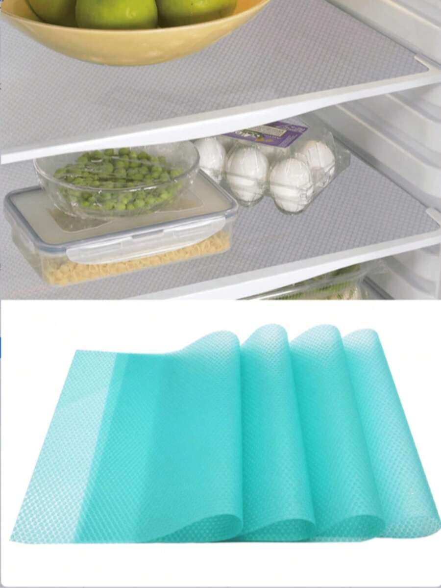 4pcs/8pcs Washable, Waterproof, Oil-Resistant Refrigerator Mats, Suitable For Fridge Shelves, Freezer, Cabinet Drawers, Home Kitchen Organization