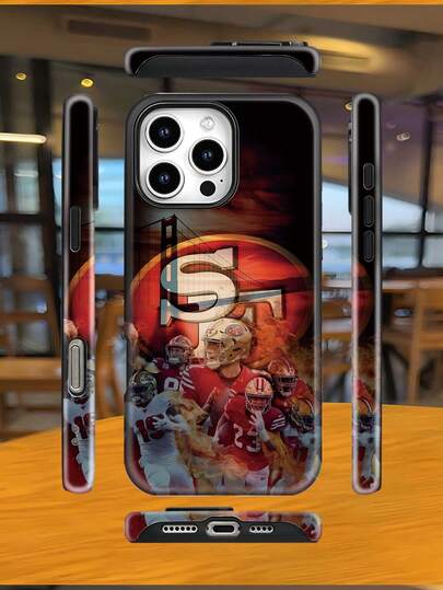 NewHot-Selling"Golden Gate Rush: San Francisco 49ers In Flames"Patterned Spring Fashion Shockproof Phone Case For MenWomenCompatible With  17/17 PRO/17 AIR/17 PRO MAX/16E/16/16 PRO/16 PLUS/16 PRO MAX/15/15 PLUS/15 PRO/15 PRO MAX/14/14 PLUS/14 PRO/14 PRO MAX/13/13 PRO/13 PRO MAX/12/11(Internet-Famous Style, Perfect As A Birthday Gift For Friends, Girlfriends, BoyfriendsFamily)