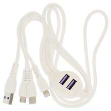 OISE ART STORE Cavo Usb 5 In 1 40 Cm Ricarica Rapida Trasferimento Dati 3.1a 2 Porte Usb Q-a35 - - Multicolore - Visualizzare 2