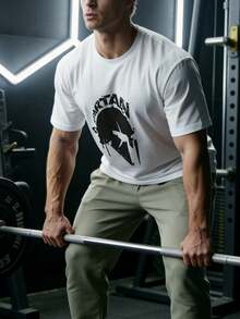 Men's Sports T-Shirt, Solid Color Round Neck T-Shirt, Men's Fitness Wear, Outdoor Sports, Comfortable Fabric, Breathable And Moisture-Wicking, Essential For Sports Enthusiasts White - White - View 2