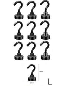 Móc từ tính chịu lực cao 50lbs, nam châm neodymium đen mạnh mẽ, kèm móc treo đồ nặng, dễ lắp đặt, không cần khoan. Móc từ tính siêu mạnh, lực hút cực mạnh, thích hợp cho tủ lạnh, nhà bếp, tủ đựng đồ, văn phòng, trường học. Phụ kiện thiết yếu để sắp xếp nhà cửa. - màu đen - Xem 16