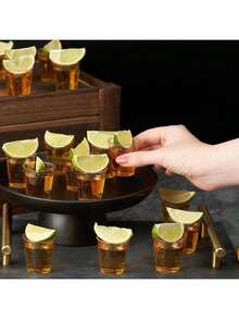 100/50/25pcs Transparent Gold Glitter 1oz Champagne Flutes, Wine Glasses, Cocktail Glasses, Reusable Drinkware For Wedding Toasting, New Year, Christmas, Party, Wedding, Birthday, Valentine's Day, Back To School And Other Events - Multicolor - View 7