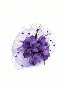 1件女士复古20、30、50年代风格头饰，配有蝴蝶结、花朵和面纱，适合婚礼、下午茶派对等场合。 - 彩色 - 查看 11