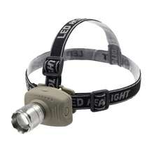 Linterna Frontal LED XPE, 150 Lúmenes, Zoom Ajustable, Impermeable, Funciona con Pilas AAA(No Incluidas), para Acampada, Pesca Nocturna y Deportes al Aire Libre - Verde Oliva - Ver 2
