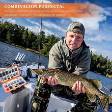 255 Piezas Kit De Accesorios De Anzuelos Pesca Señuelo Caja,anzuelos, Derivas De Peces, Plomadas, Alfileres, Alicates Lua, Cuentas,zurevalo - Gris - Ver 5