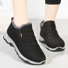 男女通用情侣雪地靴，秋冬季户外运动鞋/靴，女士踝靴，男士冬季靴/踝靴，秋冬季踝靴，徒步靴，户外露营登山靴，男士冬季套脚鞋，黑色/蓝色户外运动安全鞋/靴，适合秋冬季的女士雪地靴 - 黑色 - 查看 4