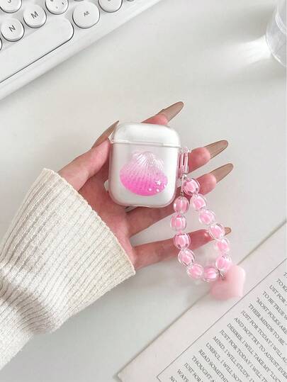 Transparent Earphone Case With Accessories And Chain, Soft Protective Cover Anti-Drop Compatible With Apple 1/2/3/4, Suitable For AirPods Pro 2nd, 3rd, 4th, 5th Generation Wireless Bluetooth Earphones, New Design For Women