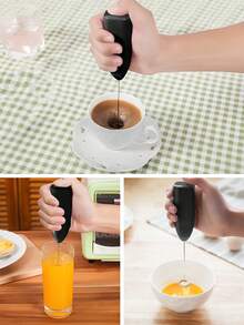 1pc 2-SpeedAA Battery Powered Electric Milk Frother, Mini Electric Milk Foamer For Coffee & Beverages, Electric Whisk, Kitchen Tool (Batteries Not Included) - New - Black - View 8