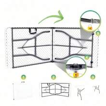 Mesa plegable de plástico, blanca - Negro - Ver 6