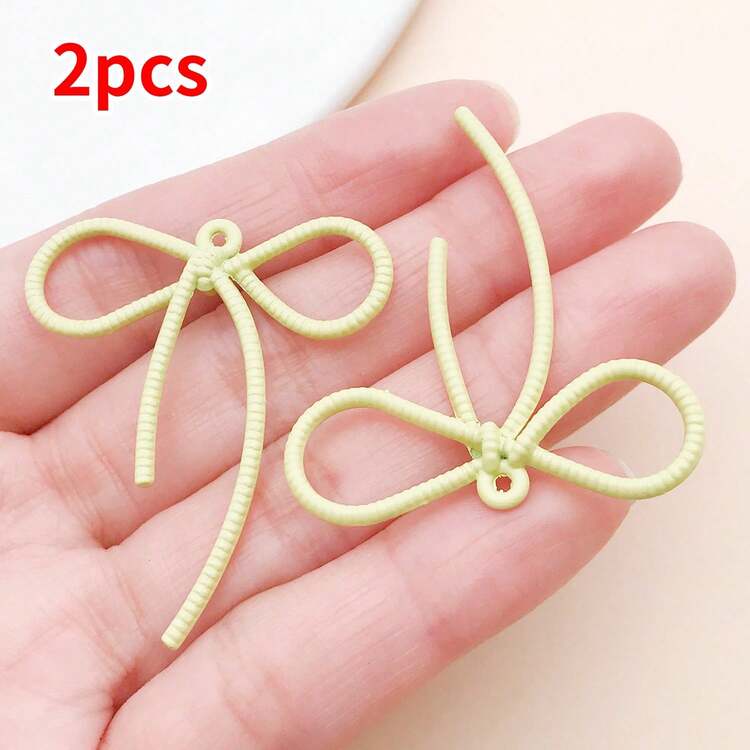 2pcs 42x37mm Mixed Color Bow Ribbon Jewelry Findings DIY Jewelry Making Parts For Bracelets, Necklaces Earrings Art Craft Supplies - Multicolor - View 26