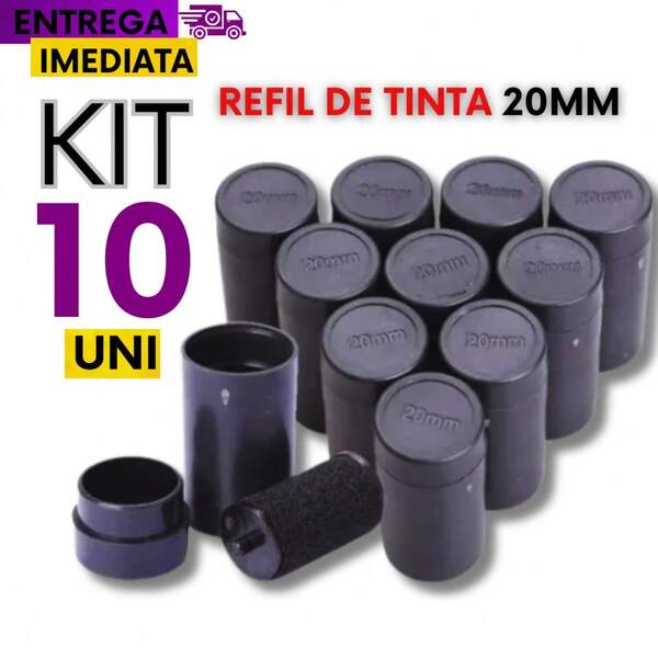 Jogo 30 Peças Refil De Tinta Qualidade Tinteiro Rolete 20mm Para Etiquetadora De Preço Manual