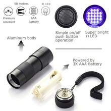 Linterna UV Ultravioleta 12 LED Luz Púrpura Linterna Detector de Moneda UV Luz para Escorpiones - Linterna de luz violeta - Ver 5