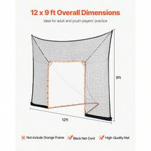 Hockey And Lacrosse Goal Backstop, 12x9 Ft Lacrosse Net With Extended Coverage, Quick Easy Setup Complete Accessories Training Net, Backyard Lacrosse Equipment, For Youth Adult (NET ONLY) - 12x9 Feet-modular/Splice Type - View 5