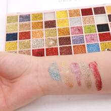 54 Colores de Sombra de Ojos - La Rutina Usual con Maquillaje de Escenario Metálico Brillante, Color Duradero, Una Ocasión Más, Sombra de Ojos Nihong, Brillo Metálico Brillante que No Se Caen del Maquillaje. - 1 paleta de sombras de ojos / 54 colores - Ver 5