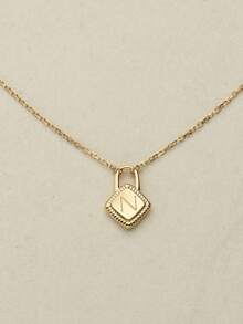 1件925纯银字母A-Z光滑锁形饰品，送给女朋友、母亲、姐妹的最佳礼物 - 字母項鍊 - 查看 10