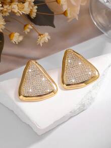 1 Pair Exaggerated Geometric Trapezoid, Parallelogram, Triangle Pattern Stud Earrings, Suitable For Women/Girls Daily Wear, Party, Dance - Multicolor - View 3
