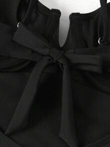 1pc Sexy V-Neck Black White Patchwork One-Piece Swimsuit Women Lingerie Teddies And Bodysuits Comfortable Stretchy Fabric Summer Beachwear - 黑色 - 查看 7