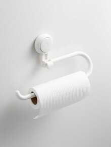 Tissue Holder - Suction Cup Tissue Holder, Wall-Mounted, Suitable For Bathrooms And Kitchens. This Suction Cup Toilet Paper Holder Can Withstand Heavy Loads And Requires No Drilling. - White - White - View 4