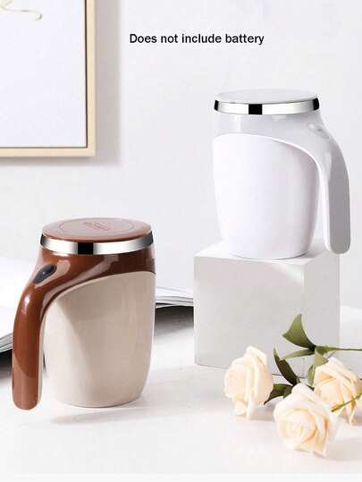 1个自动搅拌杯，多功能电动咖啡杯，旋转磁吸杯，不锈钢杯，牛奶杯，马克杯，圣诞礼物，惊喜礼物，家庭必备咖啡杯，自动搅拌咖啡杯 - 磁吸旋转杯 - 适用于咖啡、蛋白奶昔、可可 - 适用于家庭、办公室、健身房、旅行 - 12.8盎司 304不锈钢