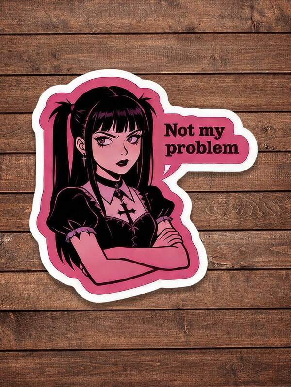 1pc NOT MY PROBLEM Stickers – Fun, Statement Decals For Laptops, Notebooks, Water Bottles & Helmets, Perfect For Individualistic Girls Who Love Bold Designs