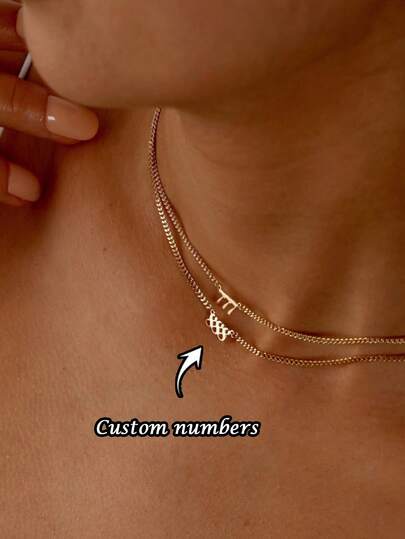 1PC Custom Minimalist Angel Number Necklace, Sterling Silver Lucky Date Necklace, 777 Necklace, Custom Digital Year Necklace, Customizable Lucky Number, Birth Month And More, Cuban Chain, Unisex Necklace For Men And Women, Valentine's Day, Mother's Day, Father's Day, Ramadan, Back To School Season Gifts, Suitable For Personalized Gifts For Her Or Him