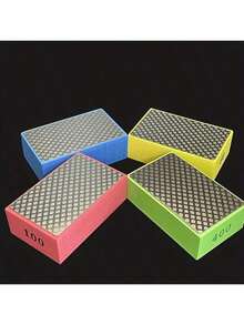 4片装金刚石抛光垫，尺寸93mm x 58mm，适用于陶瓷砖、玻璃、石材、大理石、陶瓷研磨盘 - A - 查看 4