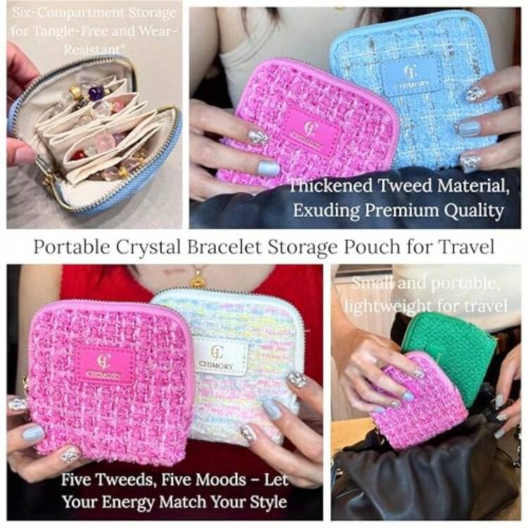 Jewelry Boxes - Vải Tweed Hồng Nóng-B - Xem 6